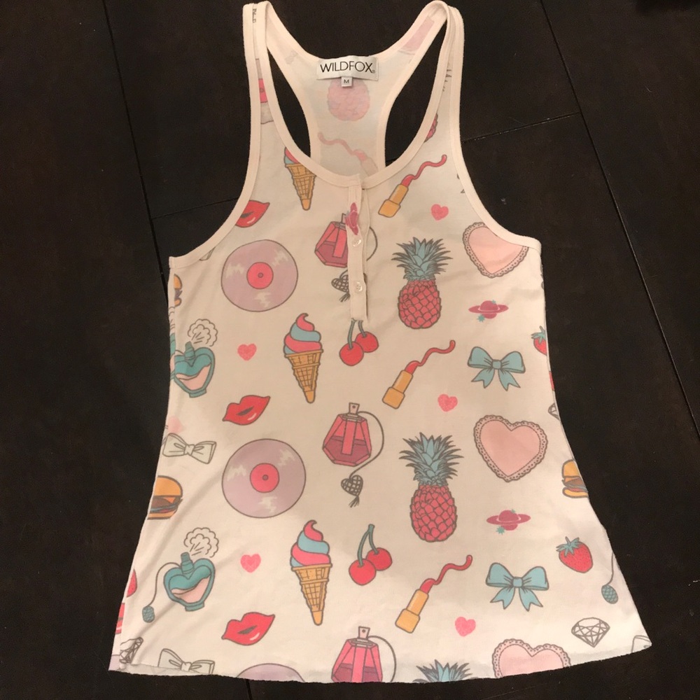 Wildfox Multicolor Graphic Tank Top
